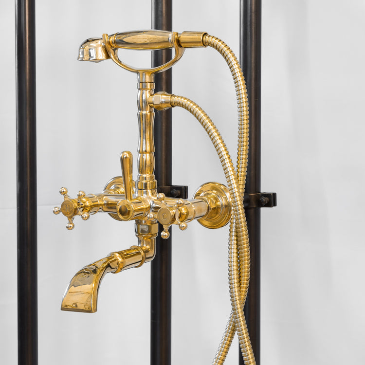 Bath filler with spout available any reach with Custom Work option.