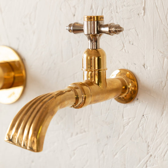 BT50W Wall mounted single pillar tap with waterfall spout