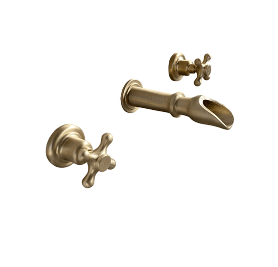 BT94 Heritage wall mounted waterfall bath filler solid brass