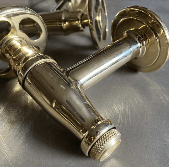Traditional Francone BT73 solid brass wall-mounted bib tap faucet with vintage wheel handle.