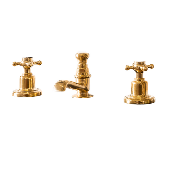 BT17 Three-hole, deck-mounted basin tap solid brass