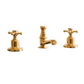 BT17 Three-hole, deck-mounted basin tap solid brass