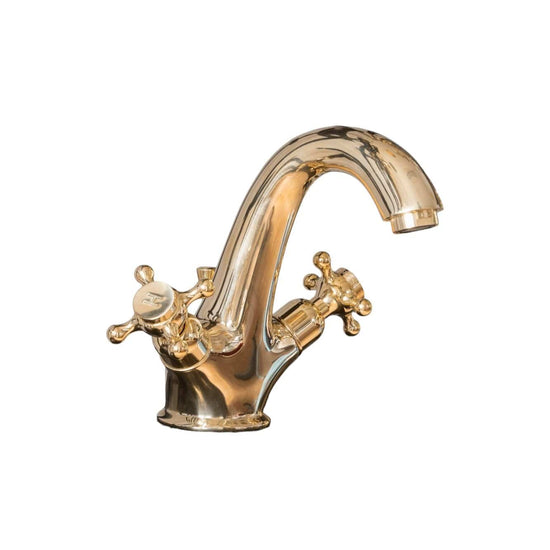 BT37 Deck mounted brass tap with pop-up waste