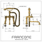 BT3D Deck-mounted bath filler with hand shower and swivel spout