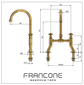 BT49E kitchen tap with curve swivel spout & eccentric base