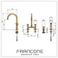 BT49Y Traditional Kitchen Tap with Curve Swivel Spout and Pull-Out Spray