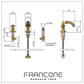BT50 Three-hole deck-mounted bath tap solid brass