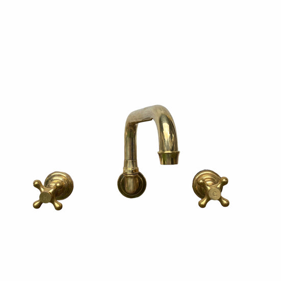 BT65 Wall mounted solid brass tap with swivel bridge spout
