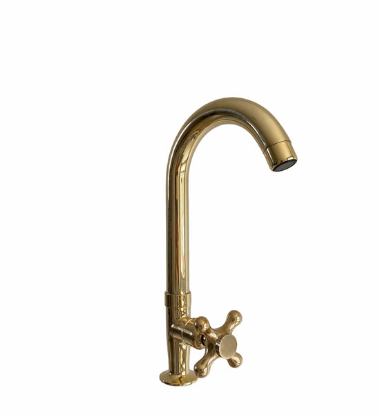 BT75 Traditional single tap cold water with curve swivel spout
