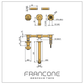 BT96 Three-hole wall mounted basin taps Forma handles