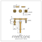 BT99 Hexagonal Wall-Mounted Tap Dual Handles