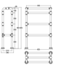 BTR7 Floor mounted heated towel rail in solid brass