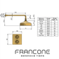 BTS1 Concealed thermostatic shower standard shower arm