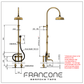 BTS13F Classic floor mounted adjustable column shower with hand shower & bath filler