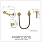 BTS23PS Wall mounted hand shower with separate outlet and spray