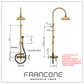 BTS2 Exposed thermostatic column shower with hand shower
