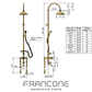 BTS3F Exposed floor mounted thermostatic column shower with hand shower & bath filler