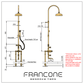 BTS3F Exposed floor mounted thermostatic column shower with hand shower & bath filler