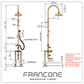 BTS3F Exposed floor mounted thermostatic column shower with hand shower & bath filler