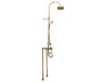 BTS3F Exposed floor mounted thermostatic column shower with hand shower & bath filler