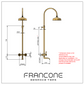 BTS44 Classic adjustable column shower with bath filler