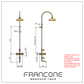 BTS48 Exposed thermostatic column shower with bath filler