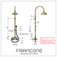 BTS4 Classic column shower adjustable hand shower