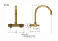 BT49Q Wall-mounted kitchen tap with curve swivel spout and solid brass quadratic body