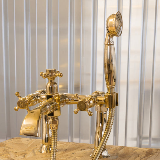 BT25+D Deck mounted bath filler with hand shower and diverter