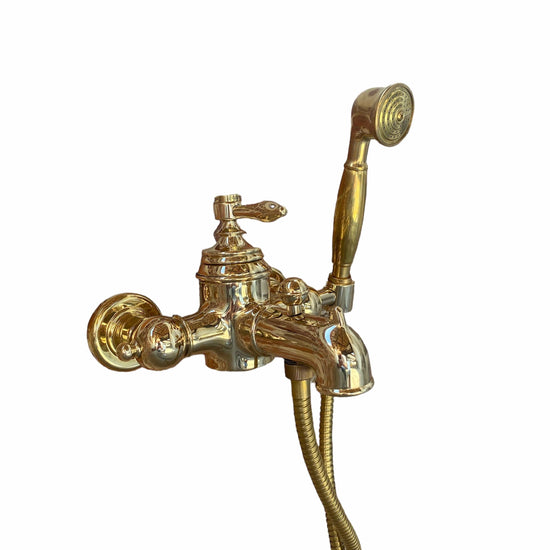BT95 Heritage wall mounted mixer bath filler with hand shower