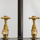 Traditional Italian solid brass pillar taps, or bathroom faucets, by Francone BT15.