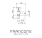 Technical drawing with dimensions for the Francone BT15Z traditional solid brass bathroom pillar tap.