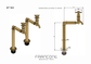 Technical drawing with dimensions for the Francone BT16D solid brass traditional deck-mounted pillar taps.