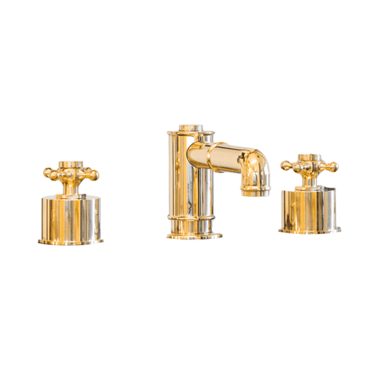 Francone BT17Z contemporary deck-mounted solid brass three-hole bathroom tap and faucet.