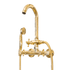 Francone BT22 traditional wall mounted bath filler tap with hand shower in unlacquered brass.