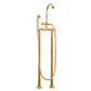 Traditional Francone BT22F solid brass floor-mounted bath filler faucet with a curved spout and hand shower.