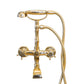 Francone BT23 traditional solid brass wall-mounted bath faucet with hand shower, made in Italy for luxury bathrooms.