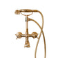 Traditional Francone BT23H solid brass wall-mounted bath filler faucet with hand shower, made in Italy.