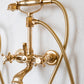 Francone BT23H traditional wall-mounted bath filler faucet in unlacquered brass with hexagonal handles.
