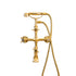 Francone BT23S traditional wall-mounted bath filler tap and hand shower faucet in unlacquered brass.