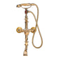 Francone BT23T traditional wall-mounted brass thermostatic bath filler faucet with integrated hand shower.