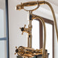 Detail of the solid brass Francone BT23TD traditional thermostatic bath filler faucet for a luxury bathroom.