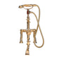 Traditional Francone BT23TD deck mounted thermostatic bath filler faucet in solid brass with hand shower.
