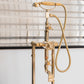 Traditional solid brass Francone BT23TF floor-mounted thermostatic bath filler faucet with hand shower.
