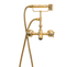 Traditional Francone BT23Z wall-mounted unlacquered brass bath filler faucet with hand shower.