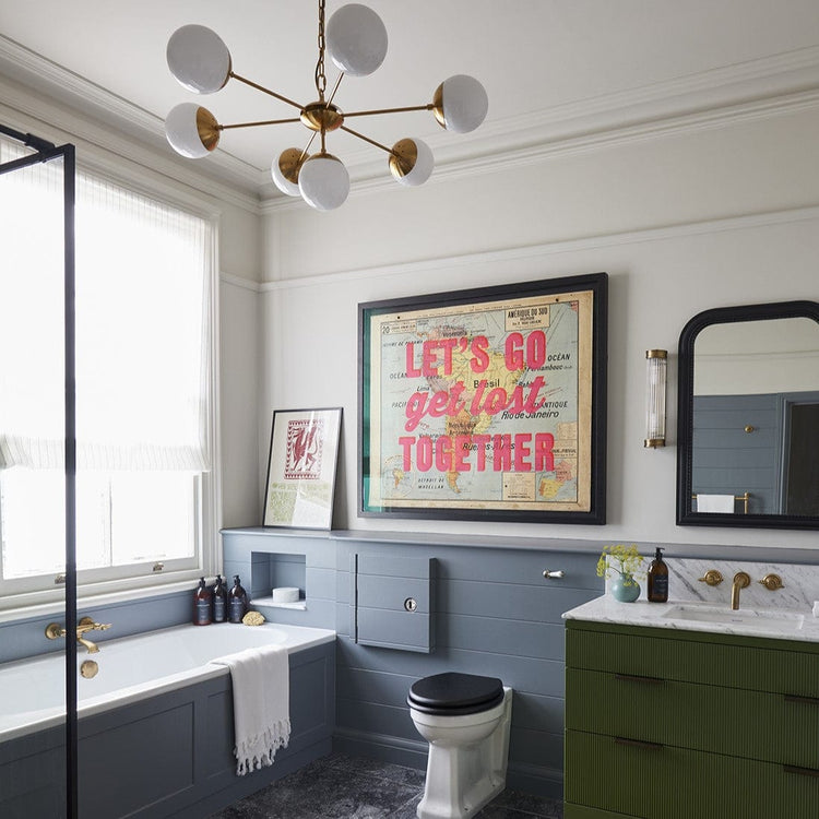 Traditional Francone BT25 wall-mounted bath filler faucet in solid brass, installed in a bathroom by Spencer Wedekind, photo by Shogan Photo