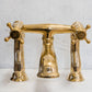 Francone BT25D traditional unlacquered brass deck-mounted bath filler tap, handcrafted in Italy.