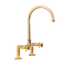 Traditional Francone BT28 unlacquered brass deck-mounted basin faucet with vintage crosshead handles.