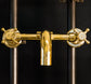 Francone BT34S traditional wall mounted bathroom faucet in solid brass with crosshead handles.
