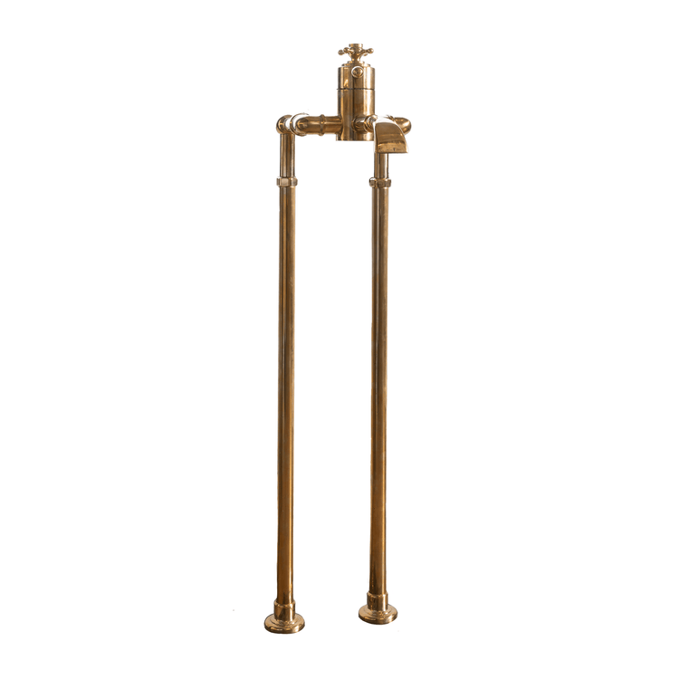 Traditional solid brass Francone BT34TF floor-mounted thermostatic bath filler faucet.